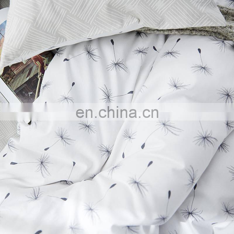 i@home Nordic version cotton high quality linen bed sheets sets duvet cover with dandelion delicate pattern for living room