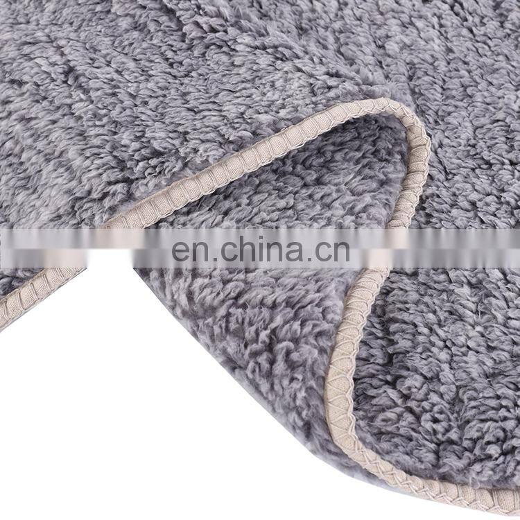 Wholesale High Quality Gray Plain Color Printed Fluffy Plush 100%Sherpa Blanket Sherpa Fleece Throw Blanket