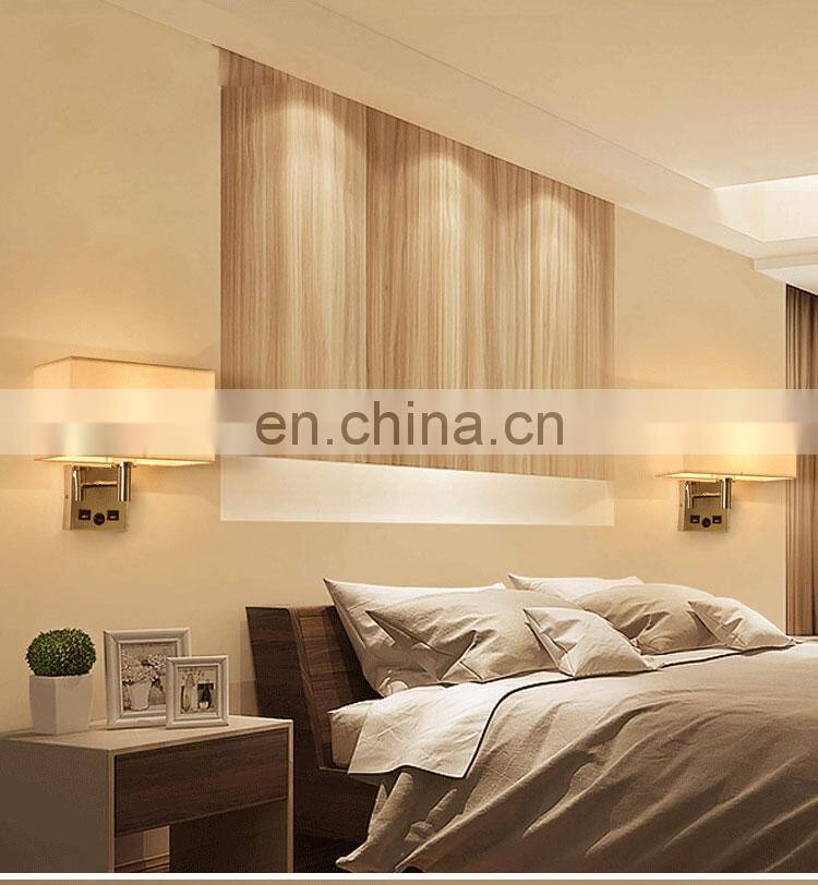 USB charging head wall lamp led creative hotel bedroom bedside wall lamp