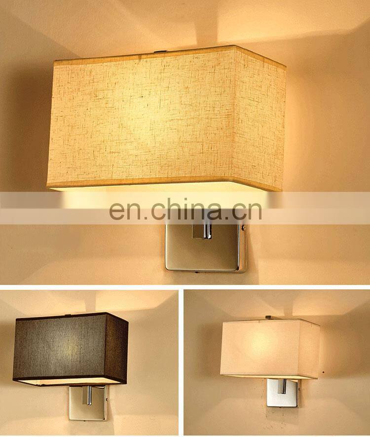 New living room wall lamp creative led bedside wall lamp Chinese style simple   cloth hotel lamp
