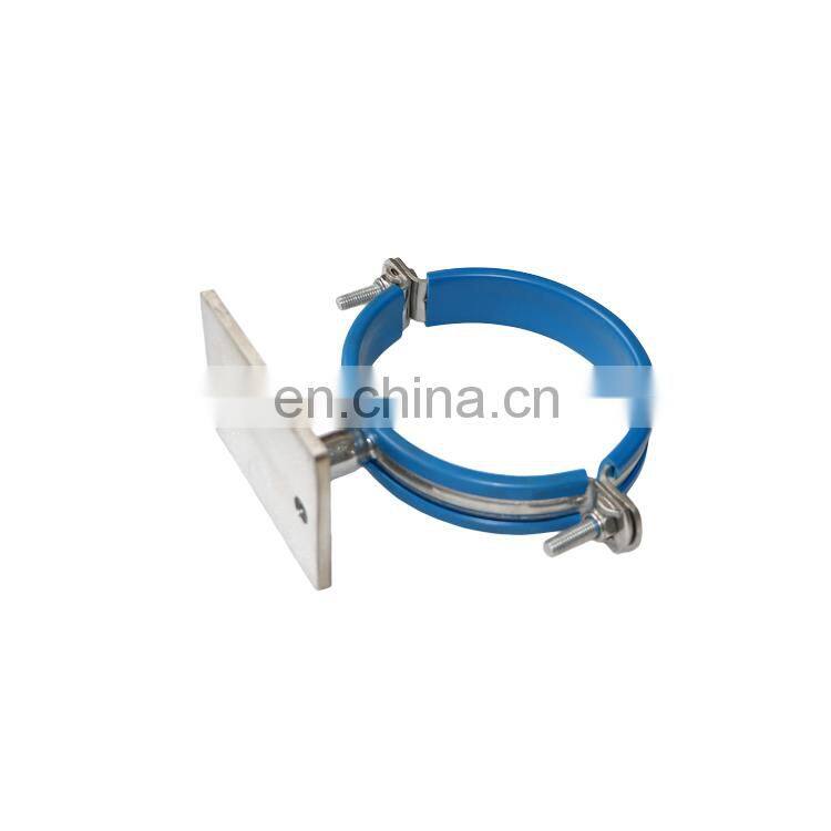 Sanitary Stainless Steel Pipe Clamp with insert with pipe hanger or with FNPT pipe for extraction rack