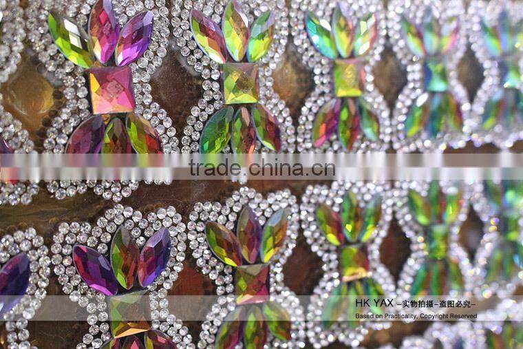 0113L High Quality bowknot rhinestone trimming mesh,rhinestone trimming mesh for dresses,wholesale rhinestone trimming mesh