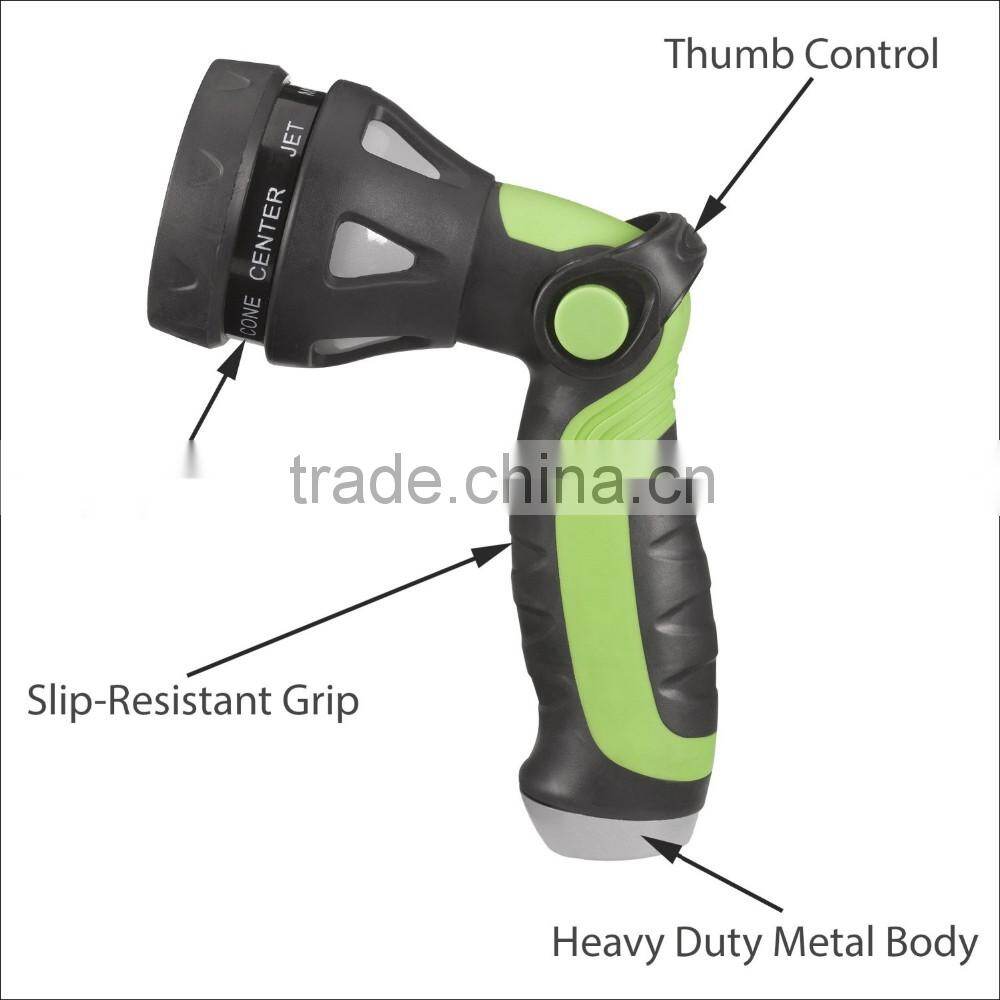 (3238) High Quality Delux Thumb Control 8 Water Patten Sprayer Hose Nozzle