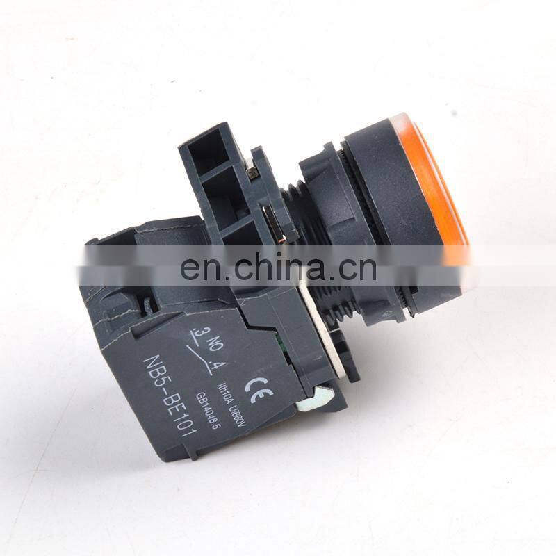 22mm Waterproof illuminated LED Round Push Button Switch with Neon light SB5(LA68S XB5) -AW33B5 1NO 1 NC AC DC24V/AC220V