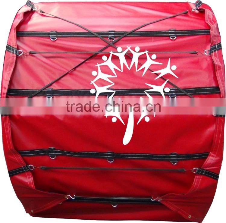 7' Round x 4' Across Flat Coil Tarp w/ Side Flaps for Flatbed Truck