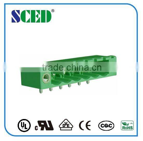 Plastic Electrical Plug-In Terminal Block Right Angle Wire Inlet with Flange for Frequency Convertors