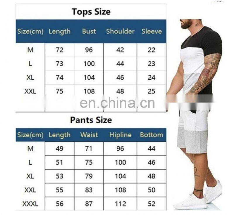 Summer new loose short-sleeved suit manufacturers wholesale sports and leisure color matching large size men's suits