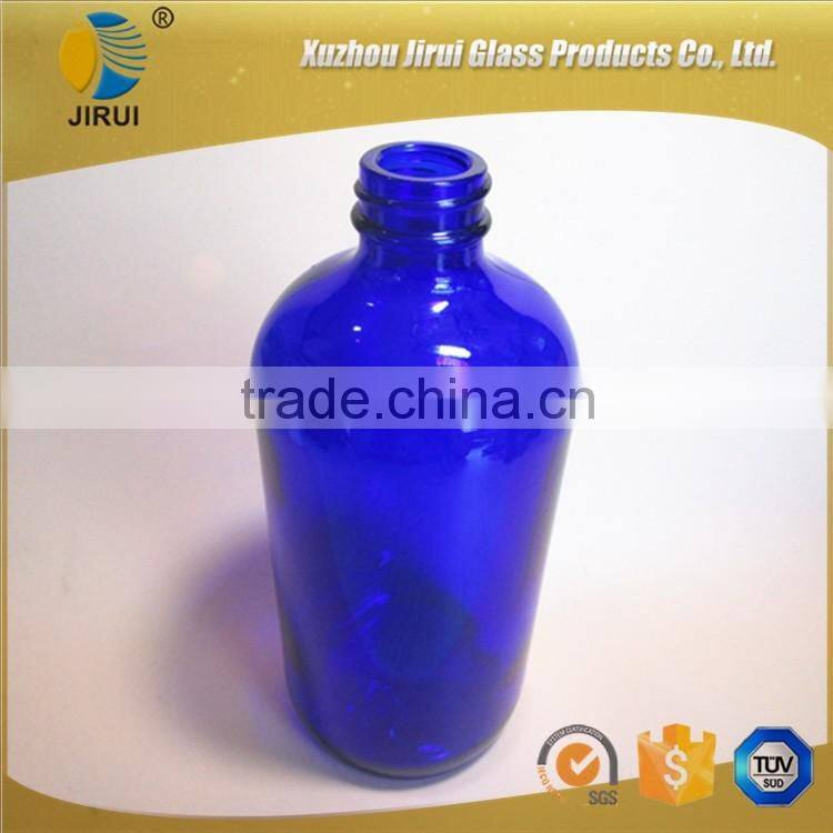 Blue boston glass bottle with trigger sprayer 16oz