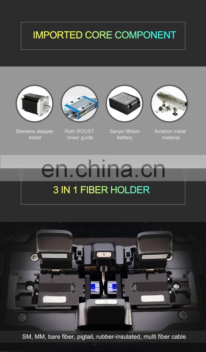 AI-9 Optical Fiber Fusion Splicer 5'' Screen Power Meter 850nm 1300nm 1310nm 1490nm 1550nm 1625nm