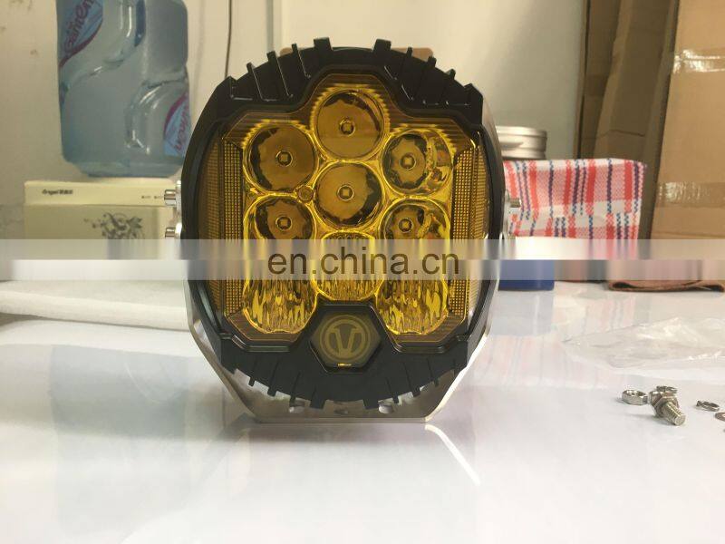 LED6489 7 inch LED Wrok Light WITH YELLOW LENS Aluminum Alloy driving lights yellow light 90w LANTSUN