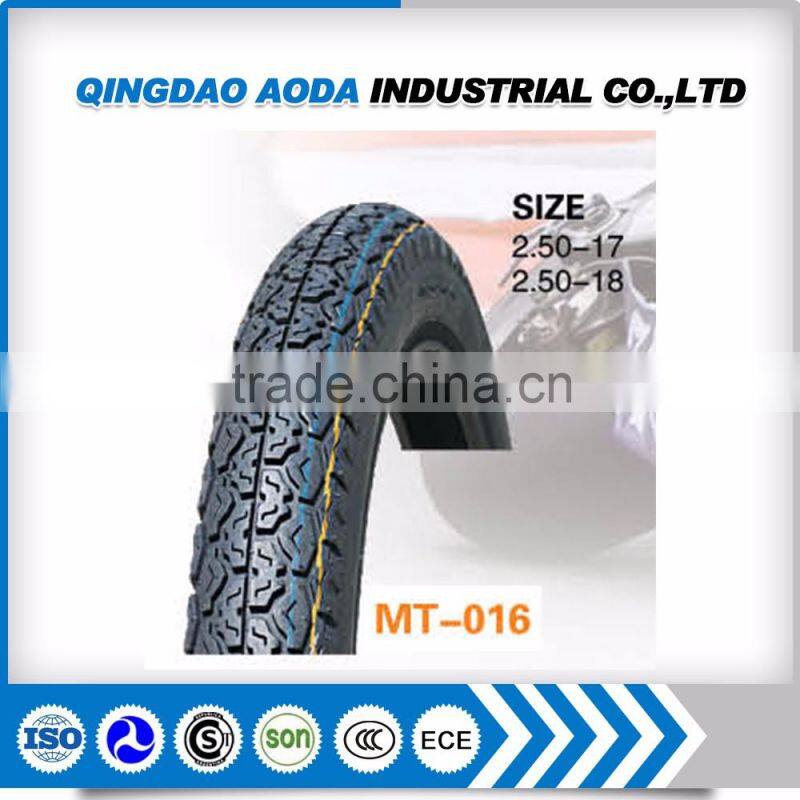 Sample accepted motorcycle tire 2.50-17