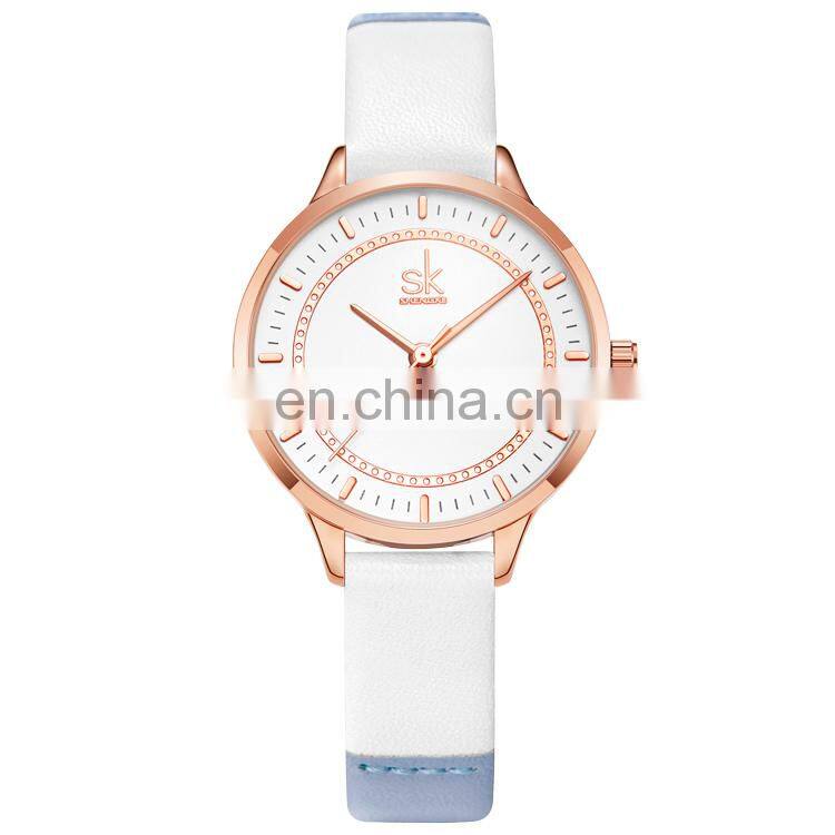 SHENGKE New Trending Female Watches K9026 Simple Dial Design Women Watches Girls Chic Wristwatch