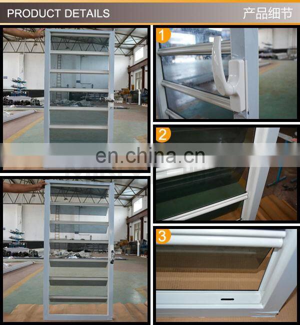 aluminum profile manual open frosted glass shutter window