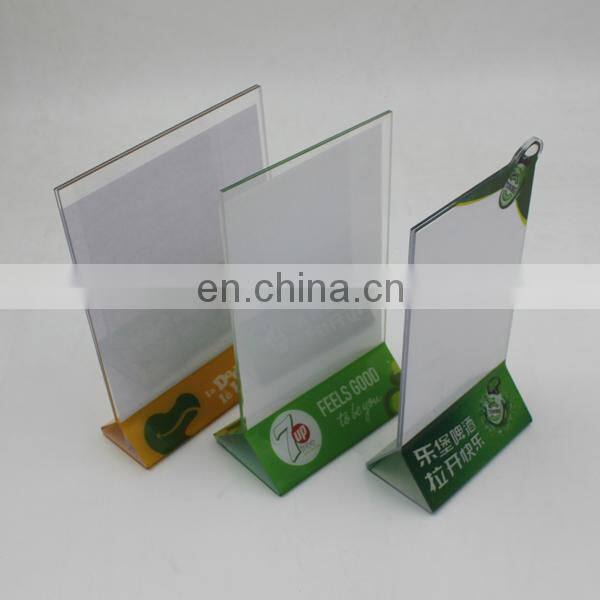 Custom Restaurant Plastic Acrylic Table Stand Menu Holder