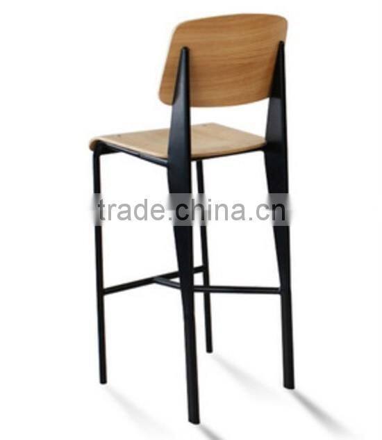 Replica powder coated frame plywood Germany style Jean Prouve High Chairs, Jean Prouve Bar chairs,Standard Bar chair for cafe