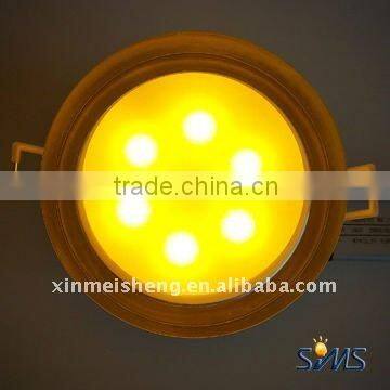 Round ABS external electrical source yellow led panel down light 6w