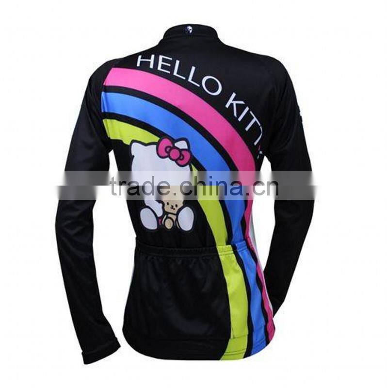 New 2015 cycling jersey full zipper Sublimated women long sleeve cycling jersey