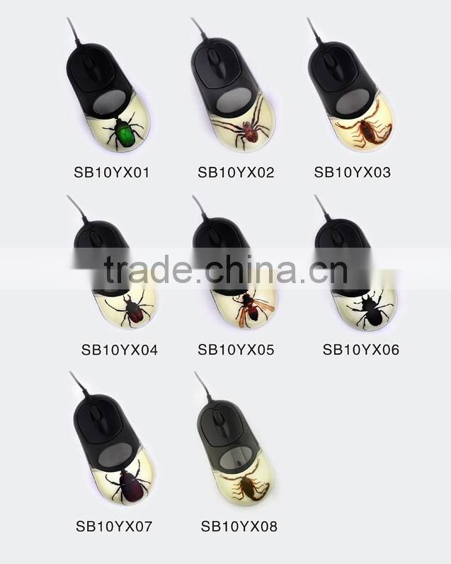 New design computer mouse with real insect