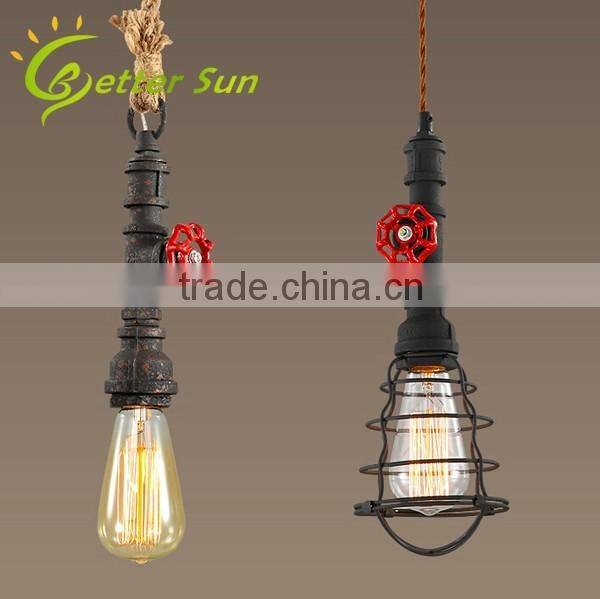Loft Retro DIY Industrial Water Pipe Metal Pendant Lights Lamps