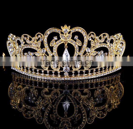 Bridal crystal rhinestone wholesale gold sliver crown wedding jewelry