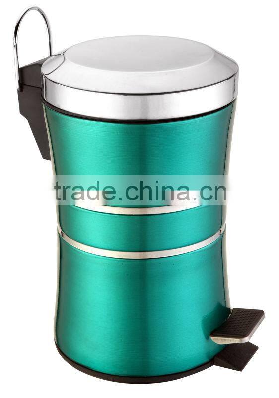Stainless Steel with Transparent Color Paint Dustbin