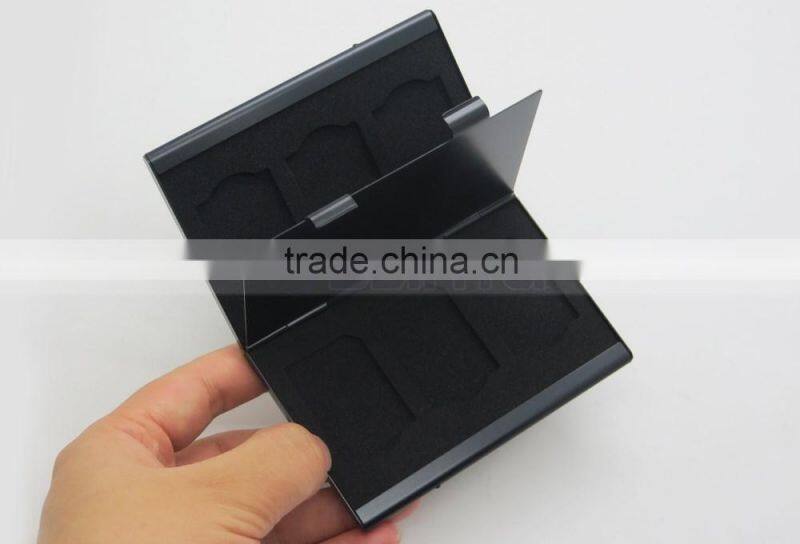 Silver Aluminum Box Portable 6 in 1 Memory Card Case SD/SDHC/MMC 6x SD Card Cases