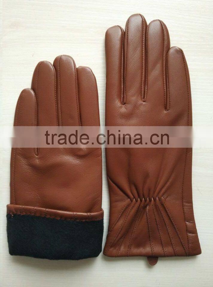 ladies red brown hotsale thin leather hand gloves