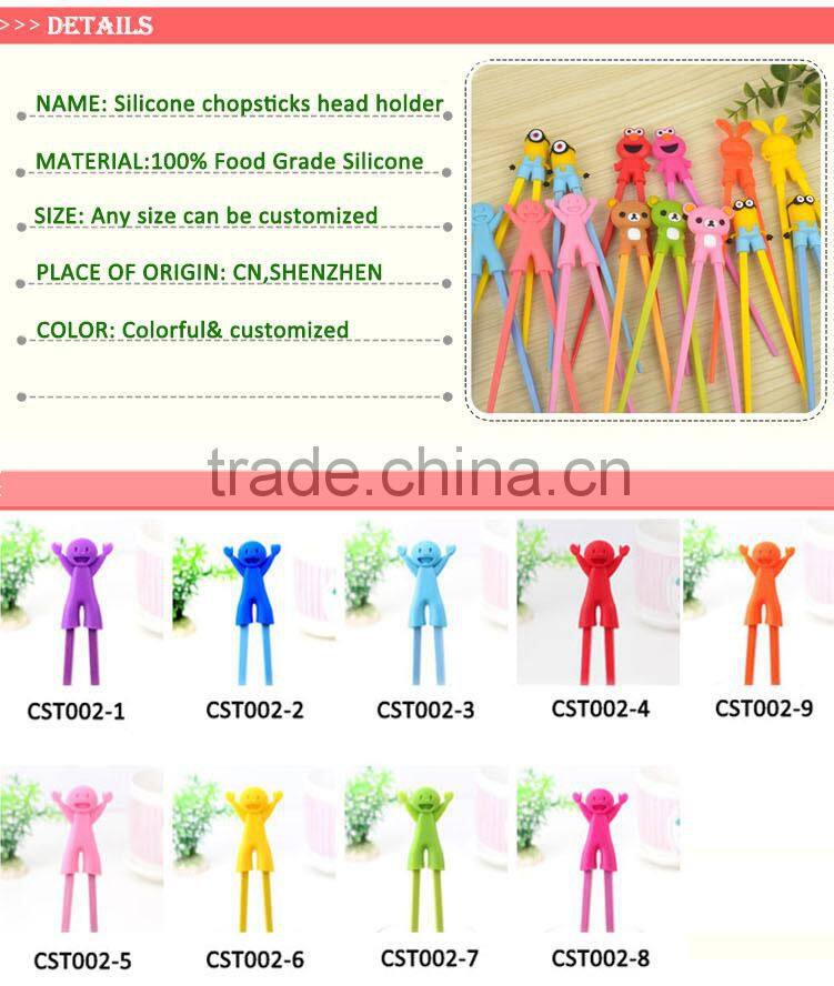 2015 pro-environment silicone chop sticks /silicone chopsticks holder /silicone cute kids