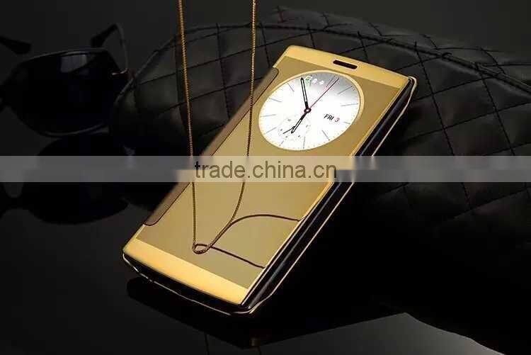 Electroplating Mirror Screen Flip Leather case for LG G5