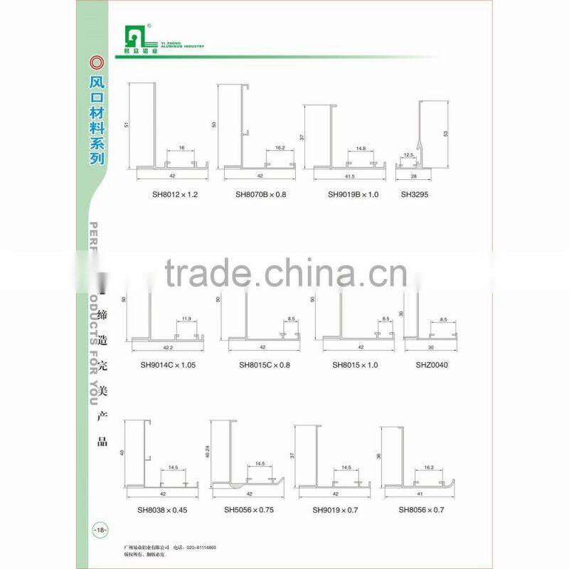 Aluminum extrusion profile for air grille