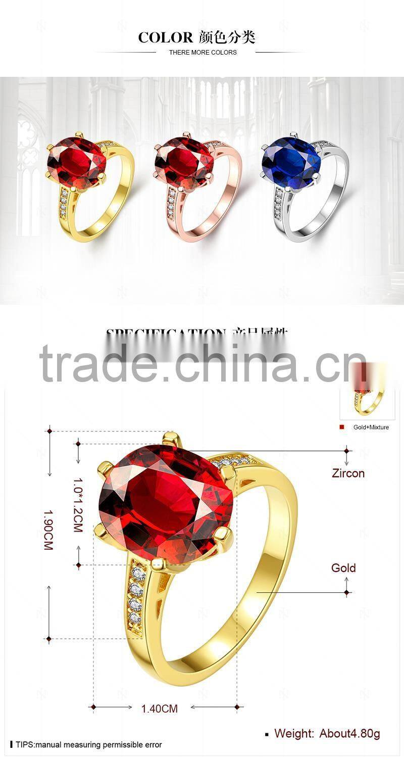 18k Plated Luxury Sapphire Gemstone Women Engagement Wedding Rings