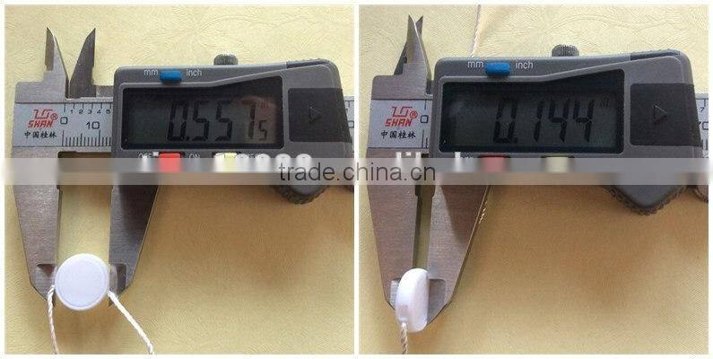 china quality string seal tag, hang tag string, garment plastic seal tag Beige seal tag metal beads string curtain