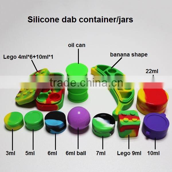 2016 New Fashion 10ml non-stick custom silicone jar in metal box