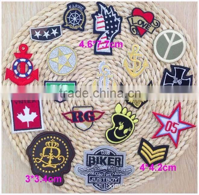 4cm Iron-on or Sew-on for Clothes Customized Plain Embroidery Patches Embroidered Brand Logo Star Patch