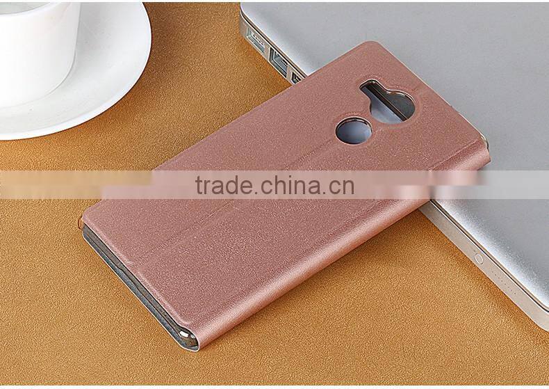 USAMS Muge Series PU Leather Cover Case for Huawei Mate 8 Hard PC Rubber Flip Leather Case with View Window MT-5338