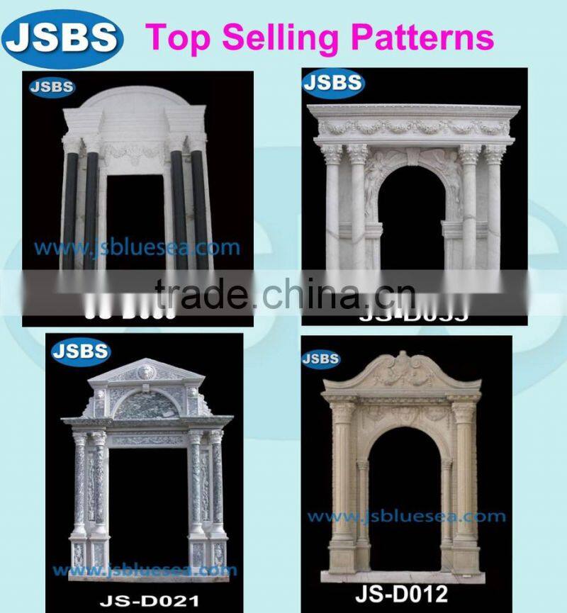 hand carved white marble front door framing