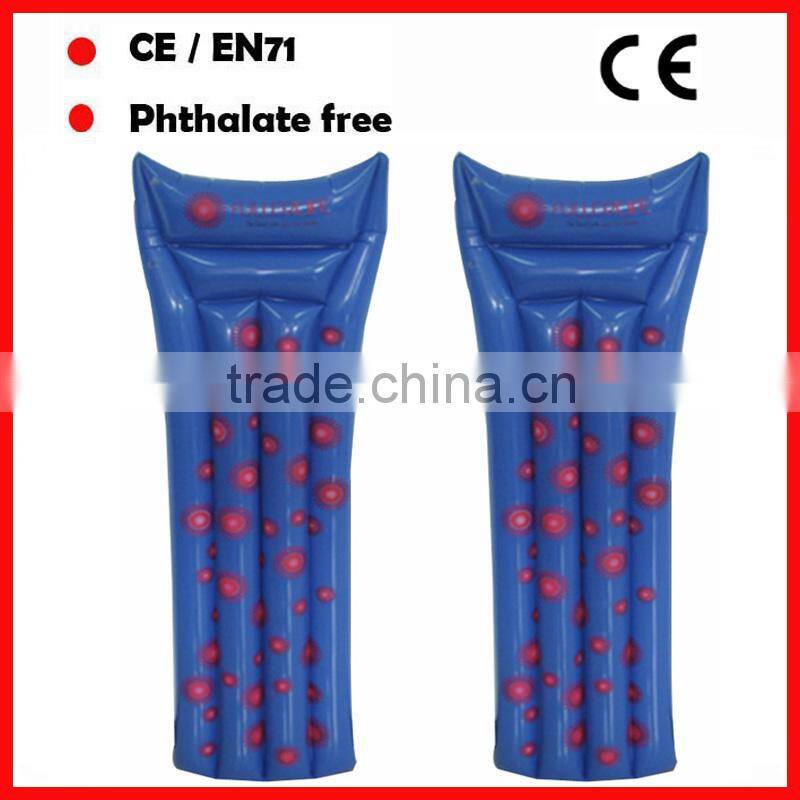 PVC adults pool floating air mattress inflatable water mattress with printing