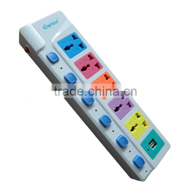 USB controlled multiple power socket