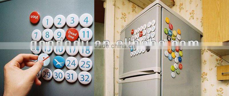 Good quality advertising custom make tin fridge magnet sticker