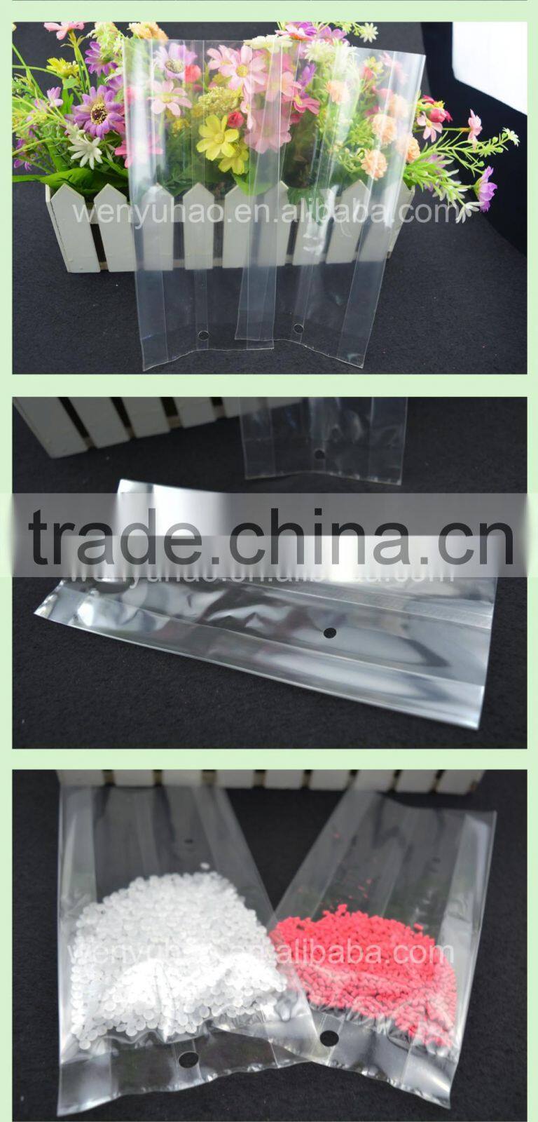 PET / CPP lamination transparent side gusset plastic bag with adhesive seal