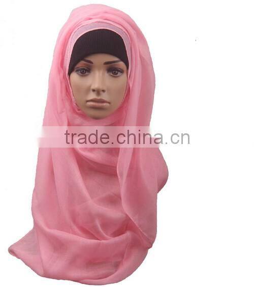 >>FACTORY best selling fashion women plain muslin hijab scarf/