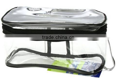 Travel classic transpatent pvc felt cutom promotional cosmetic bag