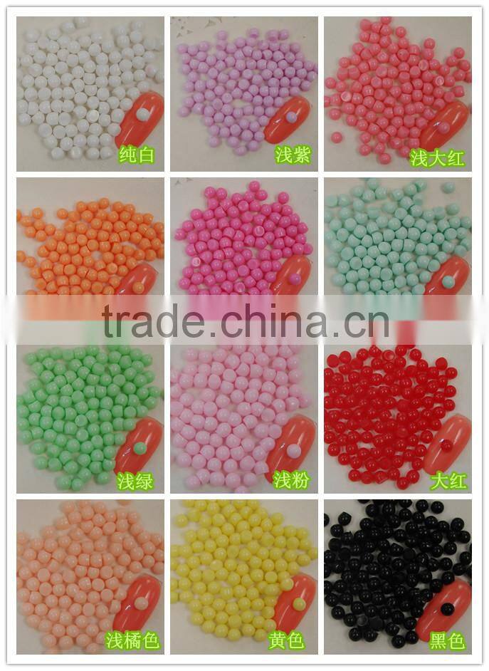 2015 New 5mm Candy color resin beads nail flat back rhinestones beautiful resin stone for nails 3d nail art decoration