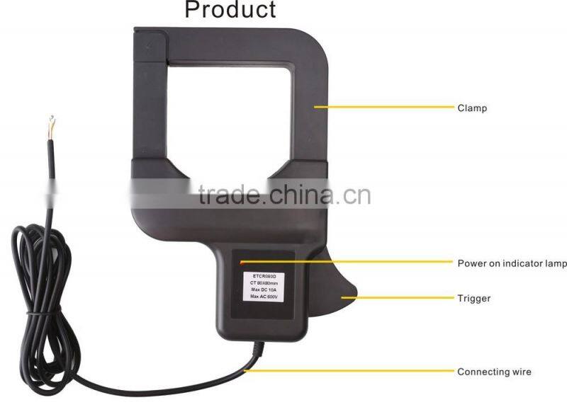 ETCR080D Large Caliber DC Clamp Current Sensor electrical instrument