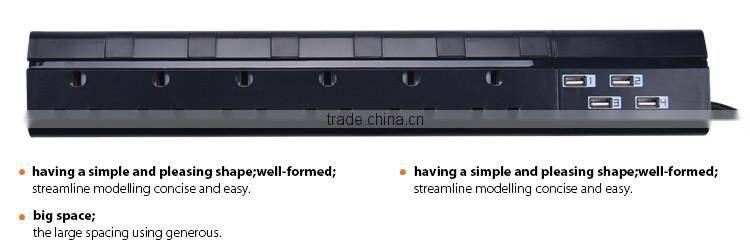 2m use ABS with CE 6 gang uk Extension Socket