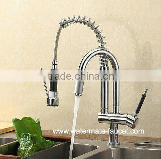 pull out spray kitchen faucet with spring