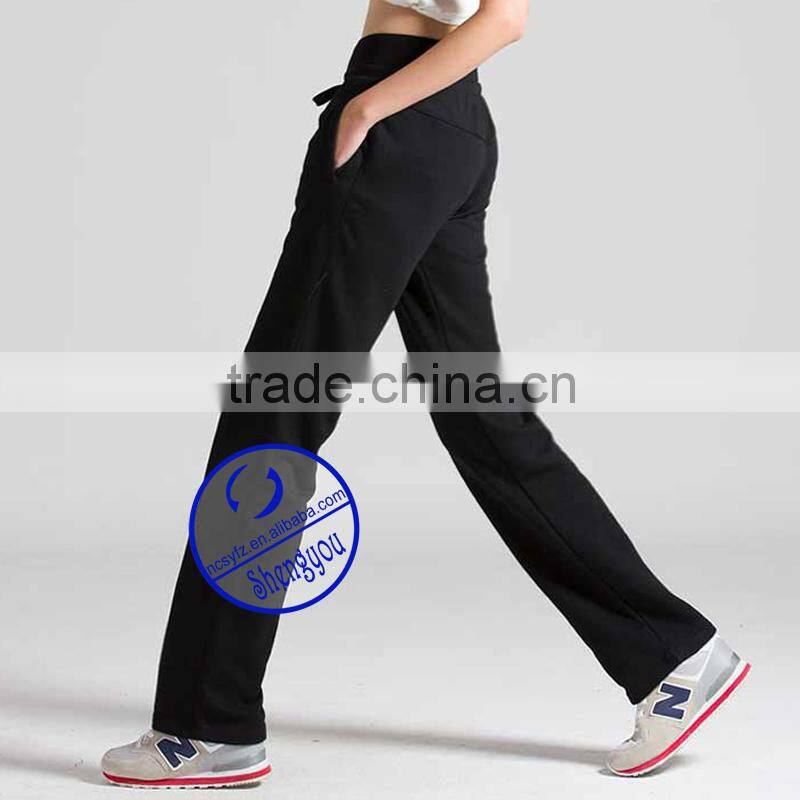 Wholesale custom 100% polyester blank women yoga sweat pants
