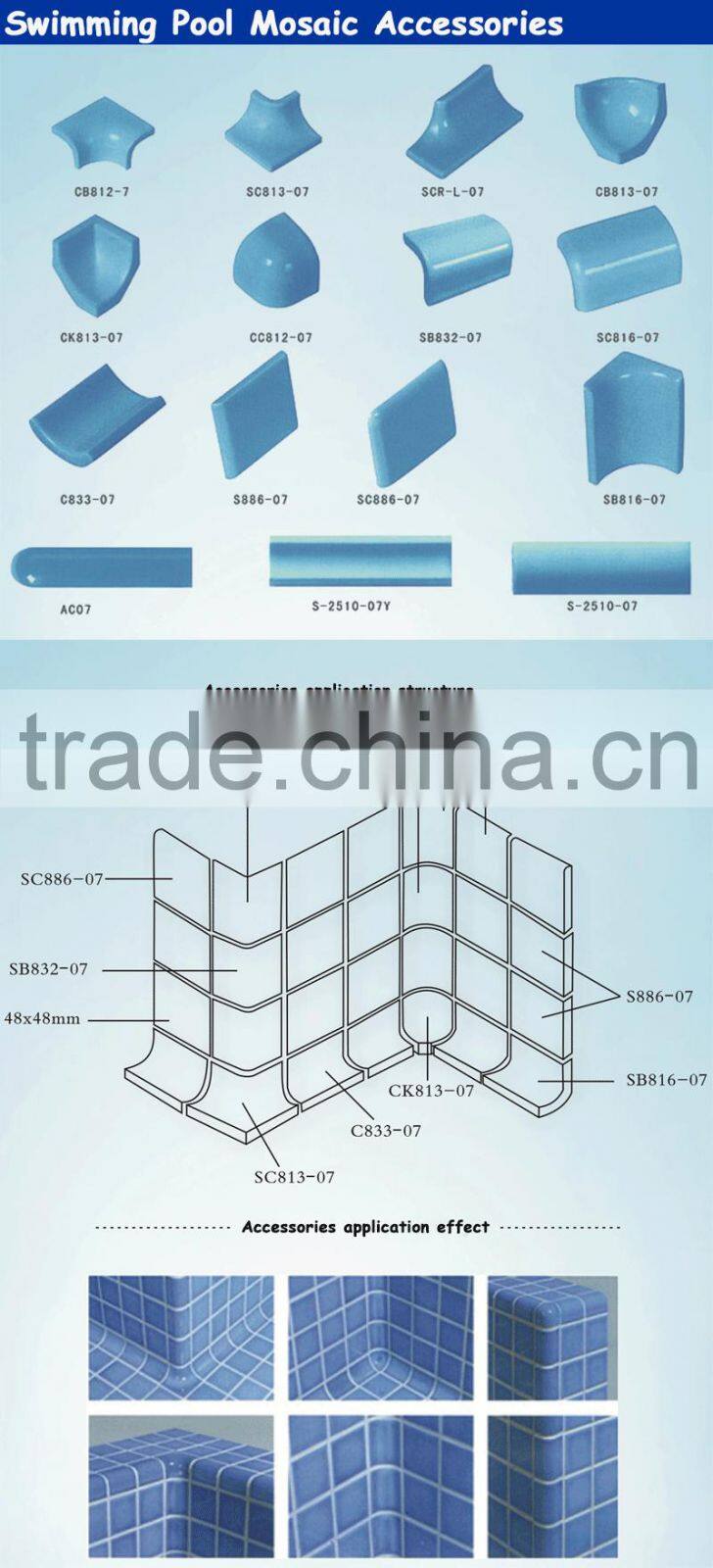 Custom dolphin pattern design swimming pool mosaic tile for pool