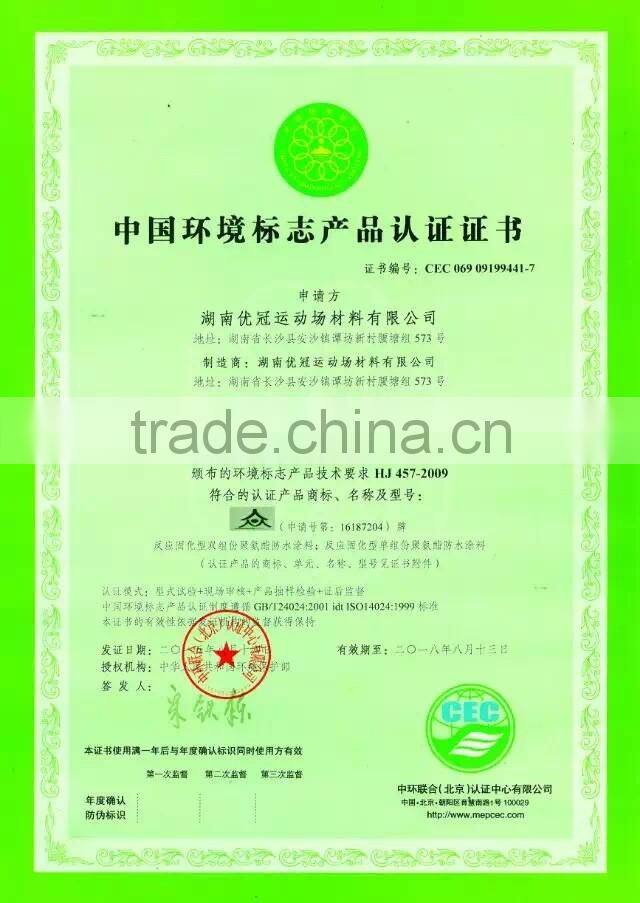 standarded 400 meters running tracks material