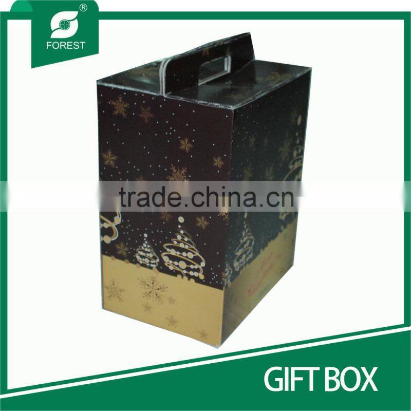 BEAUTIFUL DESIGN CORRUGATED CARDBOARD GIFT BOX WITH HANDLES